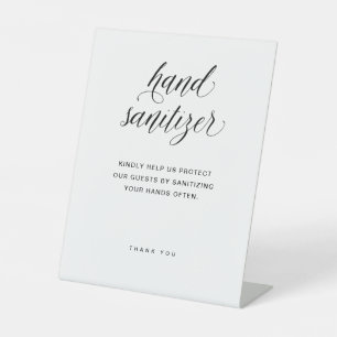 Hand Sanitizer   Elegante Typografie-Hochzeit Sockelschild