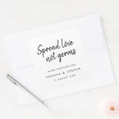 Hand Sanitizer | Informelle Script Wedding Day Gef Quadratischer Aufkleber (Umschlag)