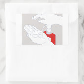 Hand Sanitizer Monoline Rechteckiger Aufkleber (Tasche)