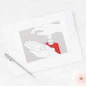 Hand Sanitizer Monoline Rechteckiger Aufkleber (Umschlag)