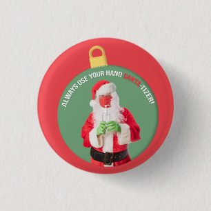 Hand SANTA-tizer Weihnachtsmann 2020 Button