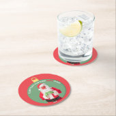 Hand SANTA-tizer Weihnachtsmann 2020 Runder Pappuntersetzer (Vor Ort)