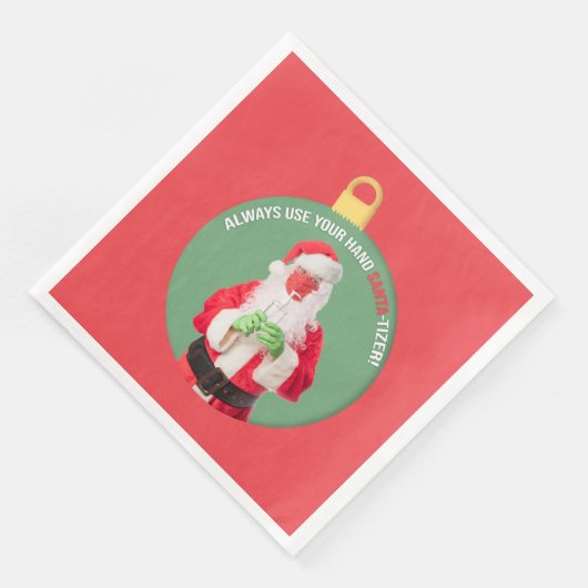 Hand SANTA-tizer Weihnachtsmann 2020 Serviette (Ecke)
