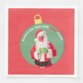Hand SANTA-tizer Weihnachtsmann 2020 Serviette (Vorderseite)
