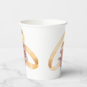 Hand schöne handgezeichnete Heiratsbänder mit rosa Pappbecher (Links)