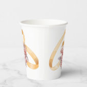 Hand schöne handgezeichnete Heiratsbänder mit rosa Pappbecher (Rechts)