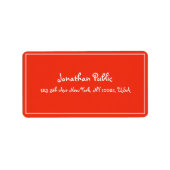 Hand Script Christmas Red White Template Adresse Adressaufkleber (Vorne)