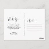 Hand-Script-Foto Hochzeit Danke Postkarte (Rückseite)