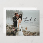 Hand-Script-Foto Hochzeit Vielen Dank Postcard Postkarte (Vorne/Hinten)