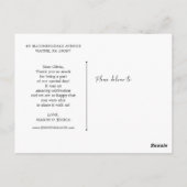 Hand-Script-Foto Hochzeit Vielen Dank Postcard Postkarte (Rückseite)