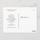 Hand-Script-Foto Hochzeit Vielen Dank Postcard Postkarte (Rückseite)