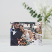 Hand-Script-Foto Hochzeit Vielen Dank Postcard Postkarte (Stehend Vorderseite)