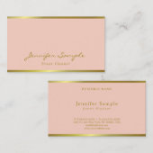 Hand Script Rosa Gold Moderner eleganter Event-Pla Visitenkarte (Vorne/Hinten)