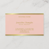 Hand Script Rosa Gold Moderner eleganter Event-Pla Visitenkarte (Rückseite)