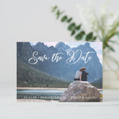 Hand-Script-Save the Date-Karte - Daten speichern RSVP Karte (Stehend Vorderseite)