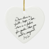 Hand-Scripted Faith Hope and Love Spiritual Heart  Keramik Ornament (Hinten)