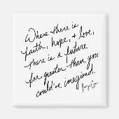 Hand-Scripted Faith Hope and Love Spiritual Magnet (Vorne)