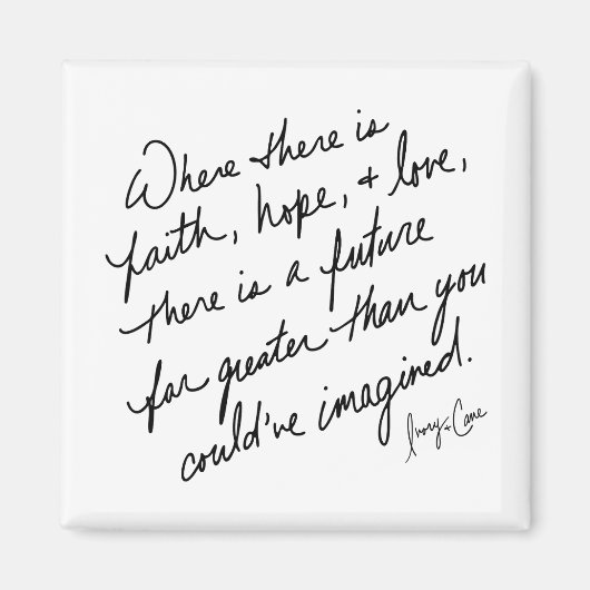 Hand-Scripted Faith Hope and Love Spiritual Magnet (Vorne)