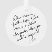 Hand-Scripted Faith Hope and Love Spiritual Round Ornament (Rückseite)