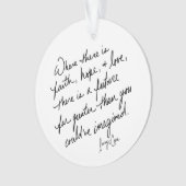 Hand-Scripted Faith Hope and Love Spiritual Round Ornament (Vorderseite)