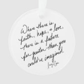 Hand-Scripted Faith Hope and Love Spiritual Round Ornament (Vorderseite)