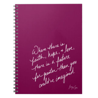 Hand-Scripted Faith Hope & Love Spiritual Notizblock