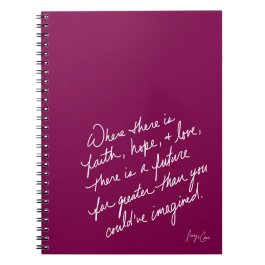 Hand-Scripted Faith Hope & Love Spiritual Notizblock (Vorderseite)