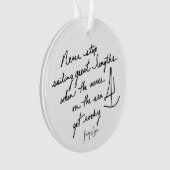 Hand-Scripted Never Stop Sailing Inspirational Ornament (Vorderseite)