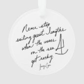 Hand-Scripted Never Stop Sailing Inspirational Ornament (Rückseite)