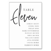 Hand Scripted Table ELEVEN + Guest Names Tischnummer (Vorderseite)