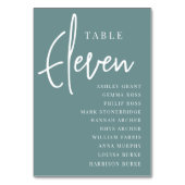 Hand Scripted Table ELEVEN + Guest Names Tischnummer (Vorderseite)