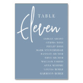 Hand Scripted Table ELEVEN + Guest Names Tischnummer (Vorderseite)
