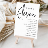Hand Scripted Table ELEVEN + Guest Names Tischnummer