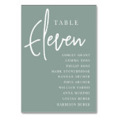 Hand Scripted Table ELEVEN + Guest Names Tischnummer (Rückseite)