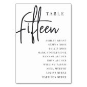 Hand Scripted Table FIFTEEN + Guest Names Tischnummer (Vorderseite)