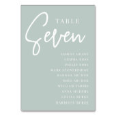 Hand Scripted Table SEVEN + Guest Names Tischnummer (Rückseite)