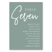 Hand Scripted Table SEVEN + Guest Names Tischnummer (Rückseite)