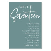 Hand Scripted Table SEVENTEEN + Guest Names Tischnummer (Rückseite)