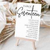 Hand Scripted Table SEVENTEEN + Guest Names Tischnummer