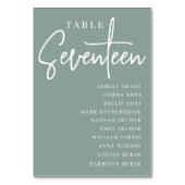 Hand Scripted Table SEVENTEEN + Guest Names Tischnummer (Vorderseite)