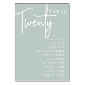 Hand Scripted Table TWENTY + Guest Names Tischnummer (Rückseite)