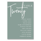 Hand Scripted Table TWENTY + Guest Names Tischnummer (Vorderseite)