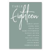 Hand Scripting Table ACHTEEN + Gästebamen Tischnummer (Vorderseite)