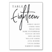 Hand Scripting Table ACHTEEN + Gästebamen Tischnummer (Vorderseite)