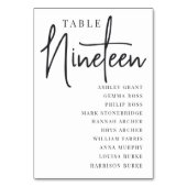 Hand Scripting Table NINETEEN + Guest Names Tischnummer (Rückseite)
