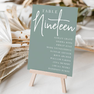 Hand Scripting Table NINETEEN + Guest Names Tischnummer