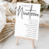 Hand Scripting Table NINETEEN + Guest Names Tischnummer