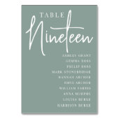 Hand Scripting Table NINETEEN + Guest Names Tischnummer (Rückseite)