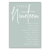 Hand Scripting Table NINETEEN + Guest Names Tischnummer (Rückseite)