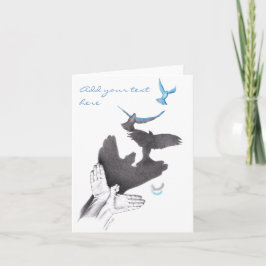 Hand shadow Flying birds Illusion Surreal art Karte